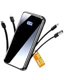 Portable Charger,50000mAh Power Bank Built-in Cable, 22.5W PD USB C In & Out Fast Charging, External Battery Pack with 6 Output & 2 Input, Travel Camping Essential for iPhone 17/16/15/14/13/12(Onyx)