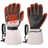 SAVIOR HEAT Heated Gloves for Men Women 2.0, App Electric Rechargeable Ski Gloves with 3M Thinsulate, PD 20W Fast Charging & 12H Runtime, Waterproof Goatskin Skiing Motorcycle Outdoor (Large)