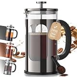 Veken 34oz French Press Coffee Maker, No Plastic Touching Cafe,1 L Cafetera | Thickened Glass Stainless Steel Brewer, Cold Brew Pot for Kitchen,Travel,Camping,Tea,Gifts,Bar Accessories, Decor,Dark Pewter