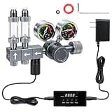 Dual Stage CO2 Regulator for Aquarium, Motorized Valve & Digital Timer | Dual Output CO2 Pressure Reducer with For Planted Tank, Bubble Counter with Check Valve, Modular Manifold for 2+ Fish Tanks