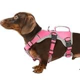 Huntboo Escape Proof Dog Harness, Escape Artist Harness, Reflective Dog Harness with Handle, Durable,Adjustable Vest for Small Medium Large Dogs Walking, Training, and Running Gear(Rose Red, S)