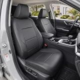 GIANT PANDA 2PCS Front Seat Covers Custom Fit Toyota Tacoma 2005-2026 SR5,SR,TRD Sport,TRD Off-Road,TRD Pro, Limited Double & Crew Cab Access Truck Seat Protectors,Faux Leather (Black)