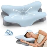 Cervical Neck Pillow for Pain Relief - Ergonomic Pillow for Neck Support, Contour Memory Foam Pillows for Sleeping, Orthopedic Bed Pillow for Side Back Stomach Sleepers(Blue)