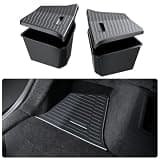 Yisuke Trunk Storage Bins for Tesla Model Y L Premium 2026 | 2PCS TPE Rear Cargo Side Organizer Boxes with Carpeted Lids