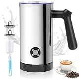 Casimhu Electric Milk Frother 4-in-1 Foam Maker, Hot Cold Foam, 10.6 oz | Electric Milk Steamer, 4-in-1 Cold and Hot Foam Maker for Lattes, Cappuccinos, 500W Fast Frothing, Ceramic Lining Interior