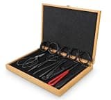 Bonsai Tools Set with Wood Box 12PCS Heavy Duty Bonsai Tree Kit, Trimming Scissor Shears, Concave Cutter, Wire Rolls, Wire Cutter and More, Gardening Pruning & Care Kit