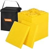 OULEME 12 Pack RV Leveling Blocks, Stackable Jack Blocks, Interlocking Leveling Pads with Carrying Bag, for Camper Travel Trailer