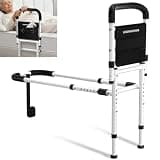 KingPavonini Bed Rails for Elderly Adults Safety, 400LB Support, Model GS04 | ASTM-Approved, Bed Cane for Post Surgery, Anti-Tip Adjustable Feet & 30° Ergonomic Handle, Height/Width Adjustable, Tool-Free
