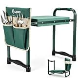 Saker Garden Kneeler and Seat-Garden Kneeler Gardening Bench Garden Stool with Heavy Duty 400LB Support, Foldable Garden Seat for Planting Weeding,Practical Gardening Accessories for Seniors