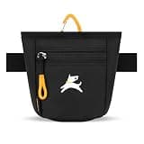 OllyDog, Goodie Treat Bag, Dog Treat Training Pouch | Magnetic Closure | 3 Ways to Wear | Hands-Free Waist Belt | Water-Resistant Recycled Vegan Fabric (Raven S'25)