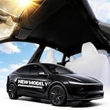 VION Roof Sunshade for Tesla Model Y Juniper 2027–2025, Interior Black | Full blackout; dual-layer fabric with graphene-enhanced UV coating helps keep the cabin cooler and prevent sagging