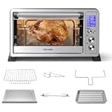 TOSHIBA 10-in-1 Convection Toaster Oven, 6-Slice Countertop Oven, 1500W | Bake, Broil, Rotisserie & Pizza Functions, LCD Knob Controls, 6 Accessories, with Toast, 1500W, Stainless Steel