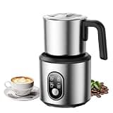 Electric Milk Frother and Steamer, 4 Modes for Hot and Cold Foam | Detachable SUS304 stainless steel jug, dishwasher safe, 100-250 mL frothing, 100-350 mL for warm milk or hot chocolate