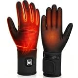 Heated Gloves Liners for Men Women, Rechargeable Winter Thin Heated Work Gloves with 3 Heat Settings Touchscreen for Hunting Skiing Cycling Hiking Winter Outdoor-L