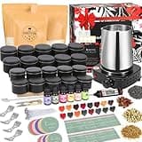 SAEUYVB Candle Making Kit, Candle Making Kit for Adults - DIY Starter Soy Candle Making Supplies-Including Soy Wax,Electric Stove,Melting Pot,Candle Wicks,Rich Scents,Stickers,Etc