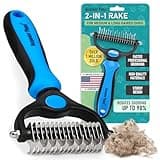 Maxpower Planet Original Pet Grooming Rake - Double-Sided Deshedding Dematting Tool, Undercoat Rake for Dogs & Cats, Extra-Wide Dog Grooming Brush & Deshedder Comb for Long Hair, Reduces Shedding 95%