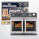 Ninja French Door Premier Air Fry Oven, 10-in-1, 20.3 Qt, Stainless, FO101 | 450F cyclonic air, PFAS-free surface, Air fry, sear crisp, bake, broil, toast, dehydrate