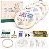 Bradove Classic Embroidery Learning Kit for Adults and Kids | Hand Embroidery Kit for Beginners with Patterns, Beginner Embroidery Kit for Adults, Stitches Practice, Learn to Embroider
