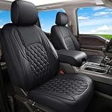 Huidasource Tacoma Seat Covers Full Set, Leather Pickup Truck Seat Cushion Cover Front & Rear Fit for 2016-2023 Double & Crew Cab Toyota Tacoma SR SR5 Limited TRD Sport/Pro/Off Road(Full Set/Black)
