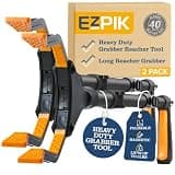EZPIK Classic 40” Folding Grabber Reacher Tool with Dual Magnets, Heavy Duty Trash Picker Upper Grabber for Seniors & Disabled Users, Aluminum Pickup Tool for Everyday Reaching Aids (Black, 2 Pack)