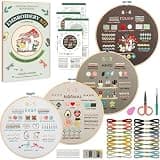 CYANFOUR Embroidery Kit for Beginners, 4 Stages to Learn 38 Stitches, with Step-By-Step Instructions and Clear Videos, Includes Multiple Accessories, Gift for Craft Lovers