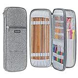 MYBAGZING Knitting Needles and Crochet Hook Organizer Case (Up to 14 Inches) for Knitting Accessories - Empty Case