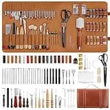 SAKERNEO Leather Working Tools kit Leather Tooling Kit Leather Craft Tools | Leatherworking with Custom Handbag, Engraving Sewing CuttingPunching Stamping Tools for Handicraft Work, Wallet Belt Repair