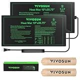VIVOSUN 2 Pack Durable Waterproof Seedling Heat Mat 10" x 20.75" UL & MET-Certified Warm Hydroponic Heating Pad for Germination, Indoor Gardening, Greenhouse