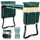 KVR Upgraded Garden Kneeler and Seat with Thicken & Widen Soft Kneeling Pad,Heavy Duty Foldable Gardener Stool with 2 Tool Pouches,Gardening Gifts for Women Mom Men Seniors¡…