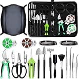 Bonsai Tools Set, 20 Pcs Gardening Succulent Tree Indoor Beginner Tool Kit | Include 262 Feet Bonsai Wire, 29.5"x29.5" Plant Repotting Mat, Leather Bag, Bonsai Scissors, Pruning Shears, for Starter