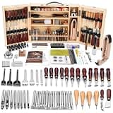 BUTUZE Leather Working Kit, Boxed Leather Tooling Kit, Leather Crafting Tool Kit, Cutting, Punching, Carving, Heavy Duty Leather Sewing Kit Professional Leather Working Tools and Supplies