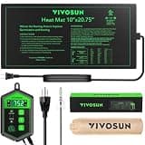 VIVOSUN 10"x 20.75" Seedling Heat Mat and Digital Thermostat Combo Set, UL & MET-Certified Warm Hydroponic Heating Pad for Germination, Indoor Gardening, Greenhouse