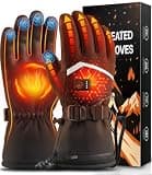 Cauasock Heated Gloves for Men and Women, Rechargeable Electric Ski Gloves | 7.4V 6000mAh Battery, 10-Finger Touchscreen, Waterproof Shell, Reflective Strips, Winter Work, Raynaud, Skiing Hiking Riding