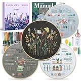 ETSPIL Embroidery Kit for Adults, 2 Hoops, 4K Slow-Mo, Pre-Printed Patterns