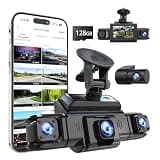 360 View 4 Channel Dash Cam Front and Rear Left Right Inside Camera for Cars, GPS and 5G Band WiFi, Night Vision, 160 Wide Angle, WDR, 24H Parking Mode, Supercapacitor, Included 128GB Card