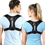 Mryzzsf Posture Corrector Back Brace, Adjustable Back Support Belt for Men & Women, Straightens Posture, Relieves Back Pain (Black)
