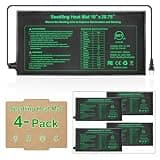 GOLOPET Seedling Heat Mat 4 Pack Dual Certified by MET and UL Plant Heating Mat Pad with Power Failure Protection Thermostatic Waterproof Suitable for Seedlings