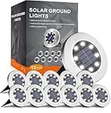 INCX 4.6 inch Solar Lights Outdoor Waterproof,12 Pack Solar Lights for Outside, Solar Garden Lights Landscape Lighting for Patio Pathway Lawn Yard Deck Driveway Walkway, Cold White