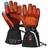 immtree Heated Gloves for Men Women, Rechargeable Electric Gloves with Battery (3000mAh x 2) 15s FlashHeat Technology, Waterproof Touchscreen for Winter Ski Hunting Driving Camping, L