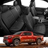 Super Cover® for Toyota Tacoma Double Cab (Gas) Seat Covers 2024-2026 | Custom Fit for Tacoma Gen4 Gas Double Cab Full Set Faux Leather Seat Protector for SR SR5 TRD Sport TRD Off Road Front Back